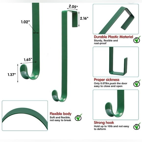 2 Pack Wreath Hanger 15 in, Green - Picture 2 of 2